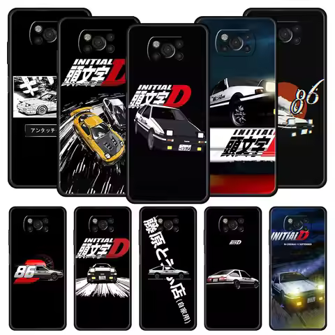 Initial D Car Phone Case for Xiaomi Poco F7 F6 F5 F4 F3 X6 X5 X4 X3 NFC F7 Ultra M4 C51 C55 GT 5G So