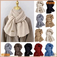 ELAINE Knit Scarf, Thicken Woolen Cross Scarf, Neck Guard Shawl Solid Color Neck Scarf Girls