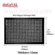 Anti-Fatigue Drainage Mats I Size:12mm(Thk)x610mm(W)x910mm(L) I 12mmx910mmx1524mm I Anti Slip Rubber