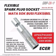 Flexible magnetic spark plug socket wrench - size 14 mm - size 16 mm - grip on flexible spark plug s