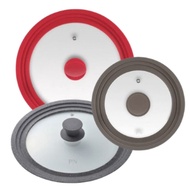 PN Poongnyun Silicone Multi Lid Warm Gray 18–22cm Tempered Glass Pot Pan Cover