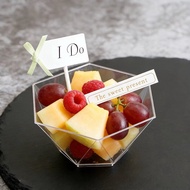 Diamond pudding cup 110ML with lid contains 10 cups plastic cup with lid