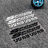 A543.Spoon Car Stickers 4 Pieces in a Set Japanese Stickers Spoon Car Stickers K9 FK8 GK5 JDM Japane