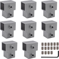 1 ''/25mm Square Pipe Connector, 3-Way T-Shaped Pipe Connector Connector, Aluminum Alloy Tee BJMQ