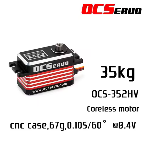 OCS-352HV OCServo 8.4V 0.10Sec 35kg.cm Low Profile High Speed Coreless Motor Steel Gears Servo