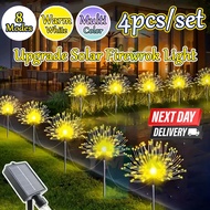 Diwali Lights Solar Garden Light 4pcs Firework Lights 8Modes Deepavali Lights Solar Light Outdoor Wa