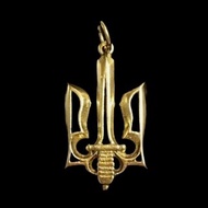 Handmade Ukraine brass trident necklace pendant,Ukraine trident necklace charm