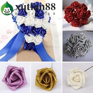 XUTIAN Foam Roses Wedding Party Decor 10pcs Blue Roses Bride Bouquet Artificial Flowers