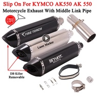 For KYMCO AK550 AK 550 Kymco ak550 ak 550 Motorcycle Exhaust Pipe Escape Modify Middle Link Pipe Wit