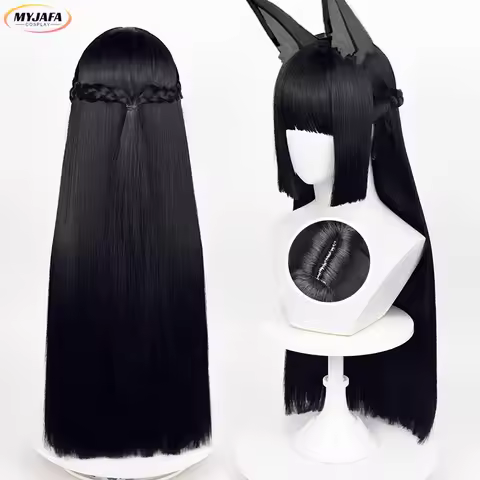 Hoshimi Miyabi Cosplay Wig Game ZZZ Long Black Braided Wig Heat Resistant Synthetic Hair Halloween A