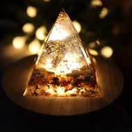 【特別訂製】健康希望銅熊奧剛大型金字塔小夜燈-水晶療癒開運