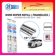 NWB japan wiper blade refill rubber 2 PCS toyota Vellfire alphard 2015 ANH30 AH30 AGH30