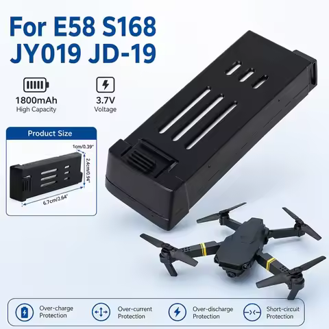 New 3.7V 1800mAh Drone Battery for S168 JY019 E58 JD-19 RC Drone Spare Parts Modular Rechargeable Ba