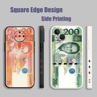 Casing For Redmi 9A 9C Note 8 10 10s NFC money 20 200 peso bill IAS05 Phone Case Square Edge