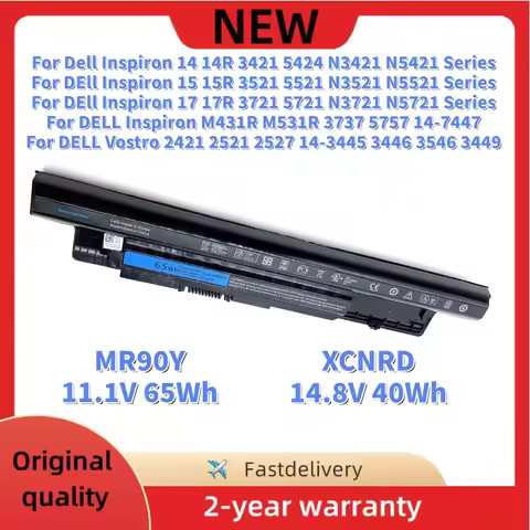 MR90Y 65Wh XCNRD 45Wh Laptop Battery For DELL Inspiron 3421 5424 3521 5521 3721 5721 Series 4WY7C T1