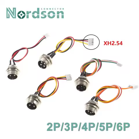GX20 GX16 GX12 Aviation Plug To XH2.54 Terminal Wire 2 3 4 5 6 Pin M12 Male Head Adapter Cable Conne