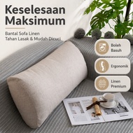 Bantal Sofa Linen Tebal Bantal Silinder Leher Bantal Sofa Mudah Dibuang Bantal Sofa Rumah Bantal Sof