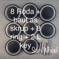 Double wheel replacement lojel delsey suitcase wheels - 8 pcs 49x12