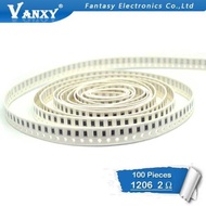 100 pcs 1206 SMD Resistor 1% ohm chip resistor 0.25 w 1 2/4 w 2R
