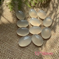 Natural Agate Fluorescent Egg Shape Naked Stone Ring Face Can Be Set Woven Rope Ring Pendant Earring