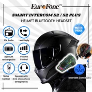 EUROFONE WIRELESS MOTOR HELMET BLUETOOTH HEADSET INTERCOM ( HELMET EARPHONE EUROFONE S2 Plus Helmet 