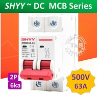 DC Breaker เบรกเกอร์ ยี่ห้อ SHYY สำหรับงานโซล่าเซลล์ พิกัดกระแส 6A/ 10A/ 16A / 20A/ 32A/ 63A สำหรับระบบโซลาร์เซลล์ และ ระบบไฟฟ้ากระแสตรง