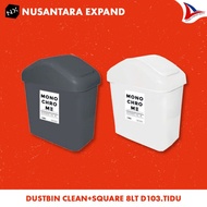 Dustbin Clean+Square 8lt D103 Trash Basket.Tidu Tidu