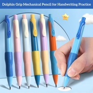 Pensil Pembetulan Pegangan 2.0mm Kanak-Kanak – Pensil Dolphin + 8 Isi Semula, 2B Tebal Tidak Mudah P