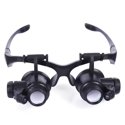 Wearing Magnifying Glass With Led lights 10x 15x 20x 25x Magnification Loupes Jeweler Motherboard Fo