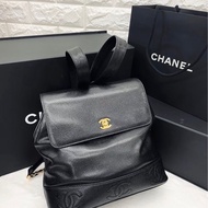 「JL精品代購」 9新 Chanel 香奈兒 黑金 雙肩包