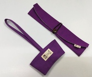 環保筷袋杯套組~手提式飲料杯套 餐具組收納袋 筷套(紫色)F08-009