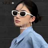 【Ready Stock】COD (San9)2024 Korean Ulzzang Retro cat eye white UV resistant sunglasses