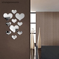 NI  10Pcs/Set Durable Love Heart Stickers Wall Sticker Mirror Mural 3D Decal Simple DIY Decorative Removable Paster Home Decoration n