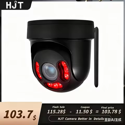 HJT 4G SIM Card 4K 8MP Wireless Security PTZ Dome Wifi 5MP 2.7-13.5mm 5X Zoom Two Way Audio Outdoor 