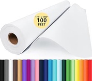 White Wrapping Paper, 17.6"x1200" Bulletin Board Paper Roll, White Craft Easel Painting Drawing Pain