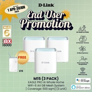 NEWEST - D-Link M15 EAGLE PRO AI AX1500 Mesh System