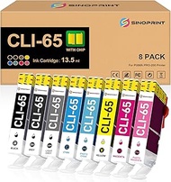 CLI-65 CLI 65 Ink Cartridges High Yield Compatible Cli-65 8-Color Ink Value Pack Replacement for Pix