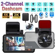ADAS Dash Cam 2-Channel 4K+2K GPS WiFi Car DVR Front Rear 24h Parking Night Vision Loop Recording Da