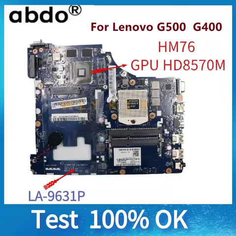 VIWGP/GR LA-9631P motherboard for Lenovo G500 G400 Laptop Motherboard. PGA989 HM76 GPU HD8570M/R5 M2