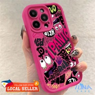 Casing Para sa Infinix Hot 40 Smart 8 7 9 Matte Shockproof Cartoon Graffiti Pink Monster Phone Case