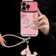 Embroidered Pony Lanyard Suitable for Apple 17promax Phone Case iphone15 Silicone Sticker Leather 16