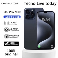 2023 tecno i15 pro max cellphone original big sale android phone smartphone 12GB+512GB cheap mobile