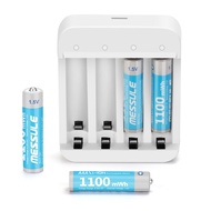 Rechargeable AAA Lithium-ion Batteries with Charger 4 Pack 1.5V 1100mWh AAA Lithium Rechargeable Bat