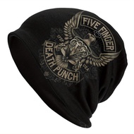 FIVE FINGER DEATH PUNCH Band Logo Beanie - Black Knit Cap with Eagle & Skull Design, "5th Degree" Te