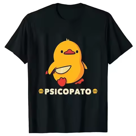 Duck with Knife Funny Clothes Aesthetic New Arrival Mens Clothes Tee Shirt Graphic T-Shirts Men Tshi