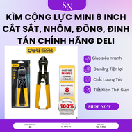 Kìm Cộng Lực Mini 8 Inch Cắt Sắt Nhôm Đồng Đinh Tán Kìm Cắt Cộng Lực Deli - Sơn Tĩnh Điện Thép Mn65