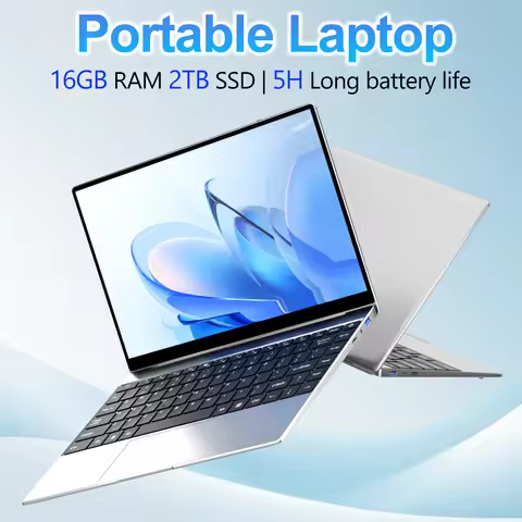 14.1" Slim Bezel Laptop Intel N3700 16GB RAM 1TB SSD Win11 Lightweight Office Entertainment Notebook