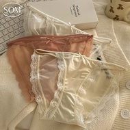SOM UNDERWEAR Japanese Girl Women's Low Waist Lace Breathable Cotton i19