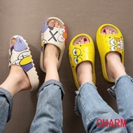 【Crocs】NEW YEEZY SLIDE KAWS SpongeBob Men Sandal Kaws Slippers Unisex Sesame Street Kasut Selipar Sl