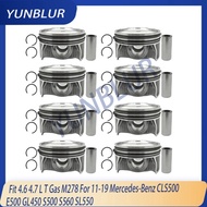 M278 STD 92.9mm Engine Piston & rings Set Fit 4.6 4.7 L T Gas For 11-19 Mercedes-Benz CLS500 E500 GL